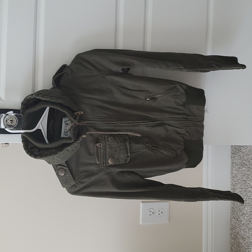 Delia's Green Army Bomber Jacket